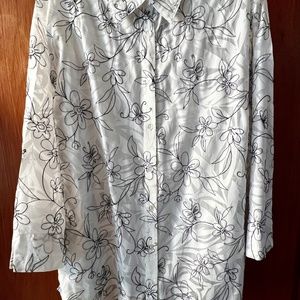 Embroidered Burnout Blouse